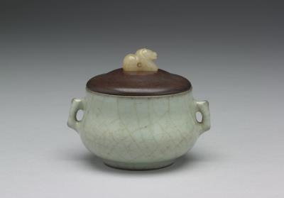 图片[2]-Small two handled grayish green incense burner, Kuan ware, Southern Sung dynasty-China Archive